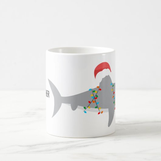 Mug Noel de requin drôle avec nom (Centre)