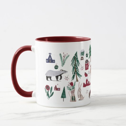 Mug Noël de ski nordique des bois (Gauche)
