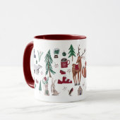 Mug Noël de ski nordique des bois (Devant gauche)