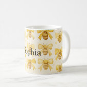 Mug Noël des abeilles à miel jaunes (Devant droit)
