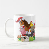 Mug Noël des animaux de ferme (Gauche)
