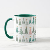Mug Noël des arbres de Noël colorés (Gauche)