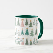 Mug Noël des arbres de Noël colorés (Devant droit)