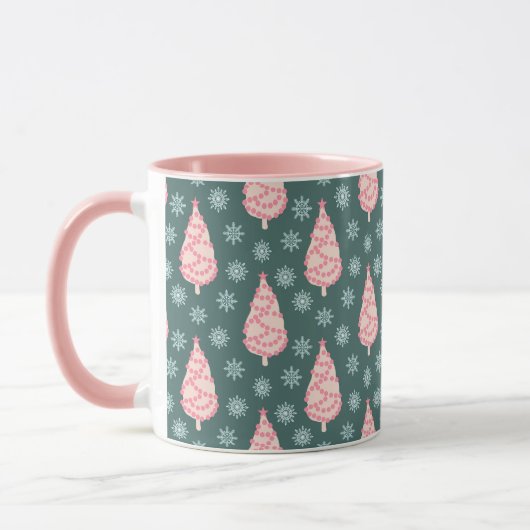 Mug Noël des arbres roses (Gauche)