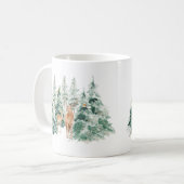 Mug Noël des cerfs de bois d'hiver (Devant gauche)