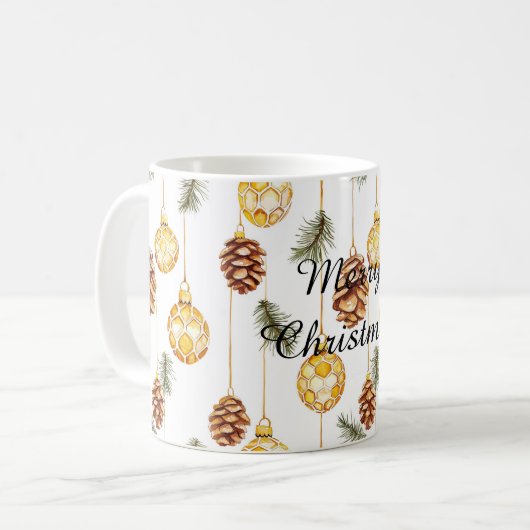 Mug Noël des cônes de pin de miel (Devant gauche)