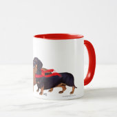 Mug Noël des Dachshunds (Devant droit)