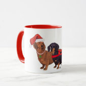 Mug Noël des Dachshunds (Devant gauche)