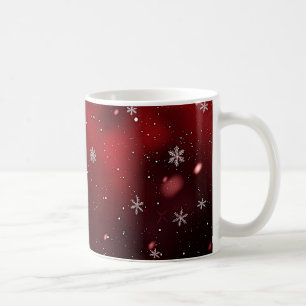Mug Noël des flocons rouges/blancs