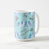 Mug Noël des Merveilles d'hiver en argent et bleu (Devant droit)