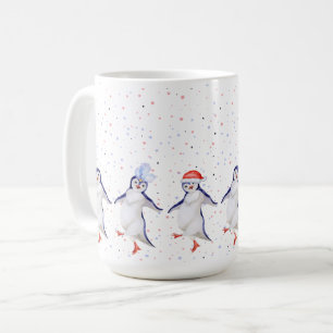 Mug Noël des mignons pingouins dansants
