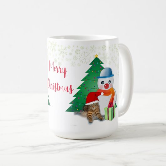 Mug Noël des motoneiges et des chats (Devant droit)