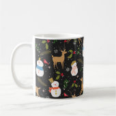 Mug Noël des neigeurs et rennes Noir (Gauche)