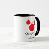 Mug Noël des ornements rouges (Devant droit)