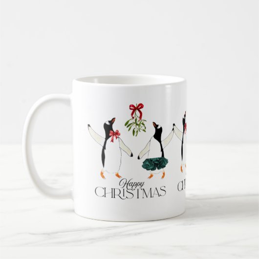 Mug Noël des pingouins dansants (Gauche)