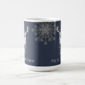 Mug Noël des rennes d'ivoire | Bleu (Centre)