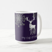 Mug Noël des rennes d'ivoire | Pourpre (Devant droit)