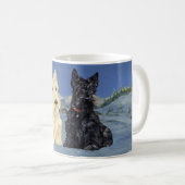 Mug Noël des Scotties noirs au froment (Devant droit)