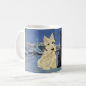 Mug Noël des Scotties noirs au froment (Devant gauche)