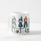 Mug Noël des soeurs de filles Whimsical (Devant gauche)