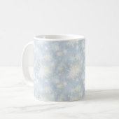 Mug noël, design, blanc, flocons de neige, léger, gris (Devant gauche)