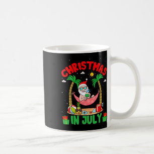 Mug Noël d'été en juillet - Père Noël tropical en surf