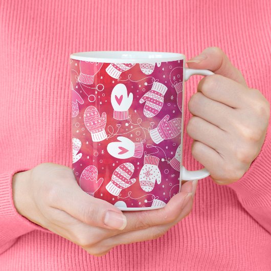 Mug Noël d'hiver Mittens Motif en rose