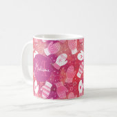 Mug Noël d'hiver Mittens Motif en rose (Devant gauche)
