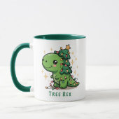 Mug Noël Dinosaure Fête Lumière Drôle Arbre Rex (Gauche)