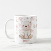 Mug Noël d'ours d'hiver rose mignon (Gauche)