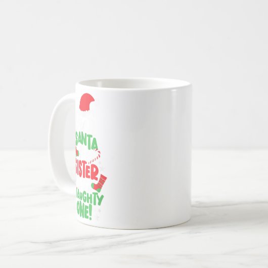 Mug Noël Drôle Cher Père Noël Ma Soeur La Mauvaise O (Devant gauche)