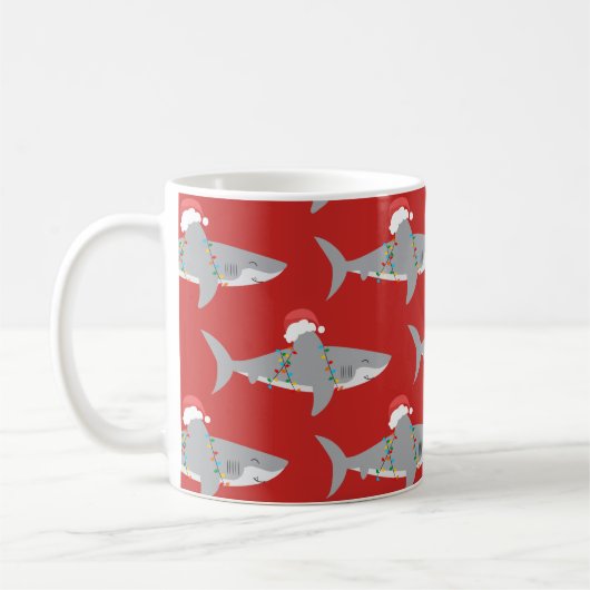 Mug Noël drôle de requin (Gauche)
