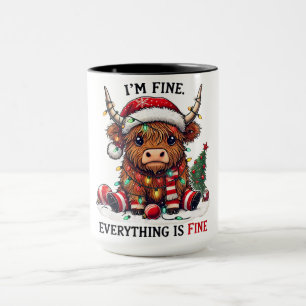 Mug Noël drôle de vache Highland