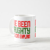 Mug Noël drôle J'ai été coquin croix scintillant (Devant gauche)