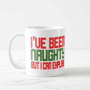Mug Noël drôle J'ai été coquin croix scintillant