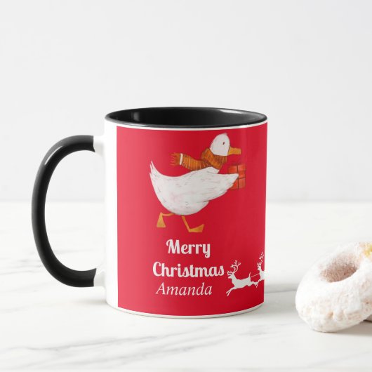 Mug Noël du canard mou (Avec donut)