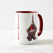 Mug Noël du chien de la peau (Devant droit)