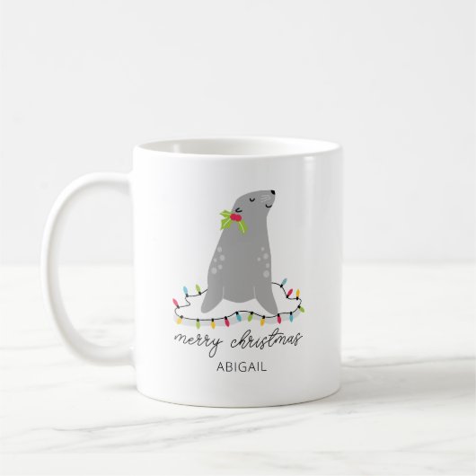 Mug Noël du joli phoque (Gauche)