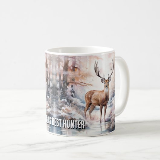 Mug Noël du meilleur chasseur de cerfs du monde (Devant droit)