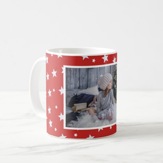 Mug Noël du Motif Star Rouge (Devant gauche)