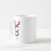 Mug Noël du Père Noël de famille monogramme (Devant gauche)