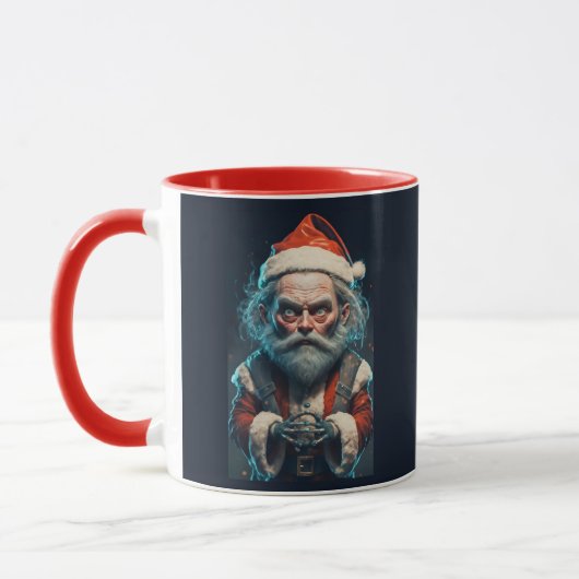Mug Noël du Père Noël effrayant (Gauche)
