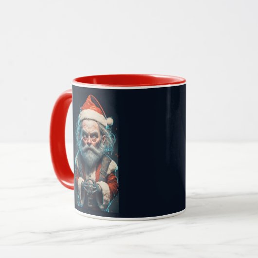 Mug Noël du Père Noël effrayant (Devant gauche)