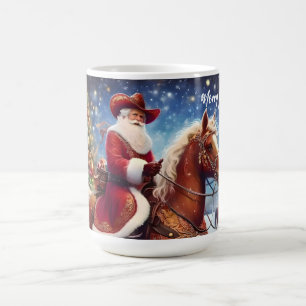 Mug Noël du Père Noël occidental à cheval