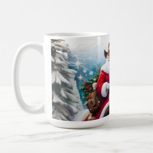 Mug Noël du Père Noël occidental à cheval (Gauche)
