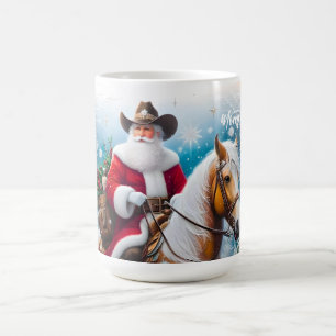 Mug Noël du Père Noël occidental à cheval
