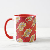 Mug Noël Du Poulet Sur Rouge (Gauche)