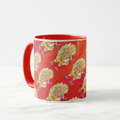 Mug Noël Du Poulet Sur Rouge (Devant gauche)