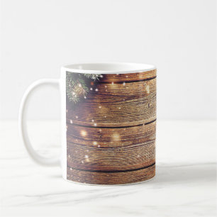 Mug Noël du sapin : Décoration en bois foncé