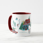 Mug Noël du village de ski nordique (Devant gauche)